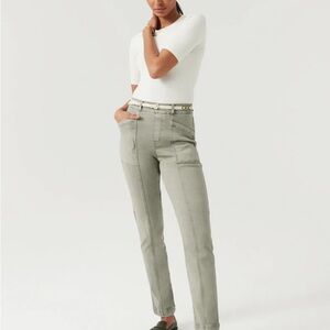 SPANX Women's Light Green Straight Leg Jeans